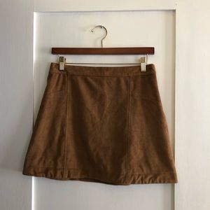 Abercrombie brown faux suede mini skirt